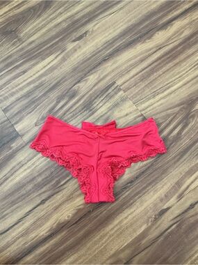 Victoria's Secret Red Lace Trim Hipster Panty